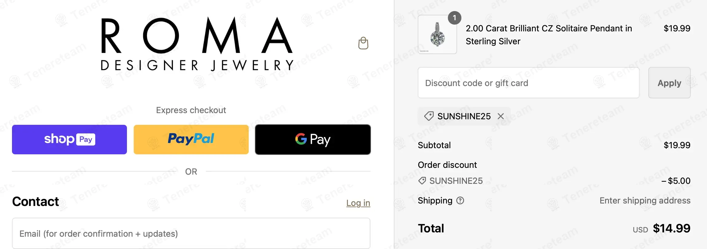 Roma Designer Jewelry coupon code: 25% off with SUNSHINE25. Tested and valid as 1 year ago.