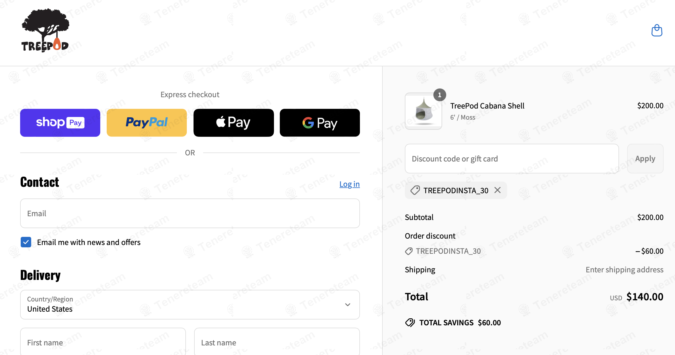 Treepod coupon code: 30% off with Treepodinsta_30. Tested and valid as 1 year ago.