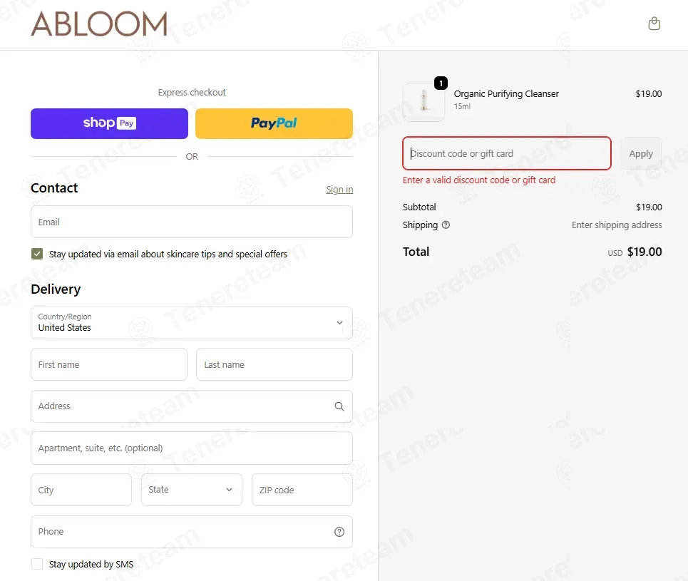 Abloom Skincare coupon code: 10% off with WELCOME10EU. Tested and valid as 3 months ago.