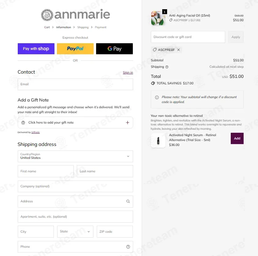 Annmarie Skin Care coupon code: 25% off with ASCPREBF. Tested and valid as 2 months ago.