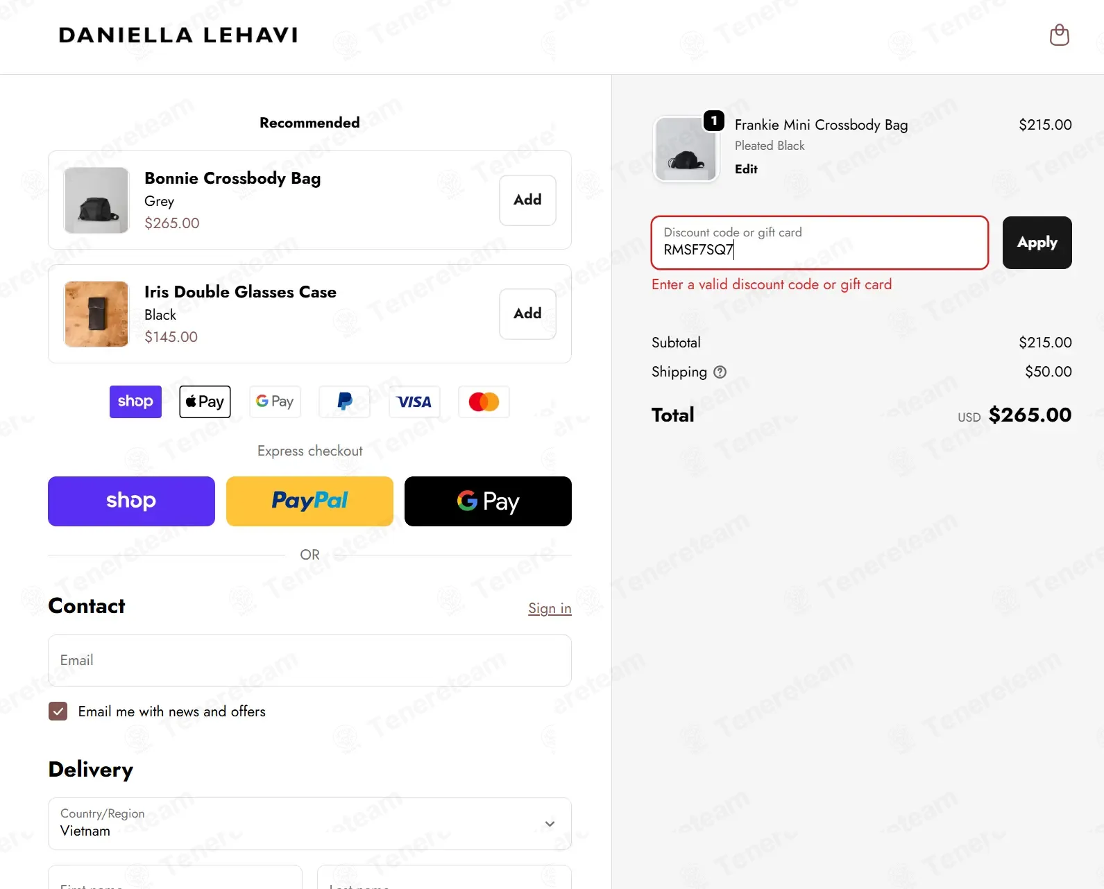 Daniella Lehavi coupon code: 10% off with RMSF7SQ7. Tested and valid as 3 months ago.