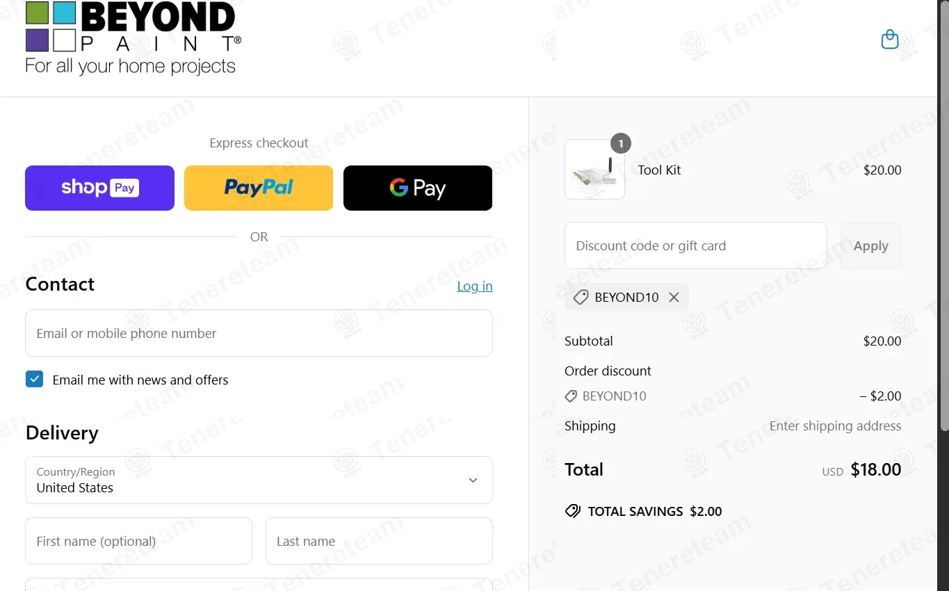 Beyond Paint coupon code: 10% off with BEYOND10. Tested and valid as 7 months ago.