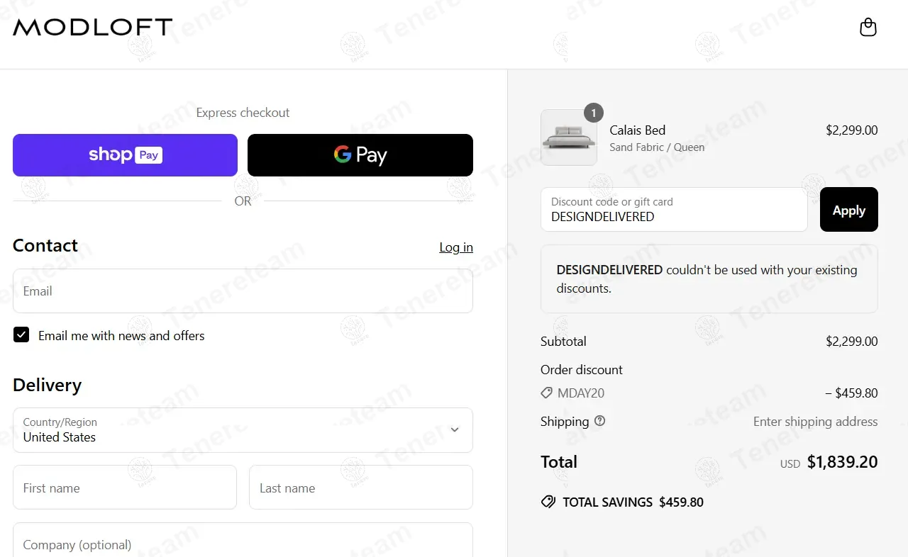 Modloft coupon code: 20% off with MDAY20. Tested and valid as 1 year ago.