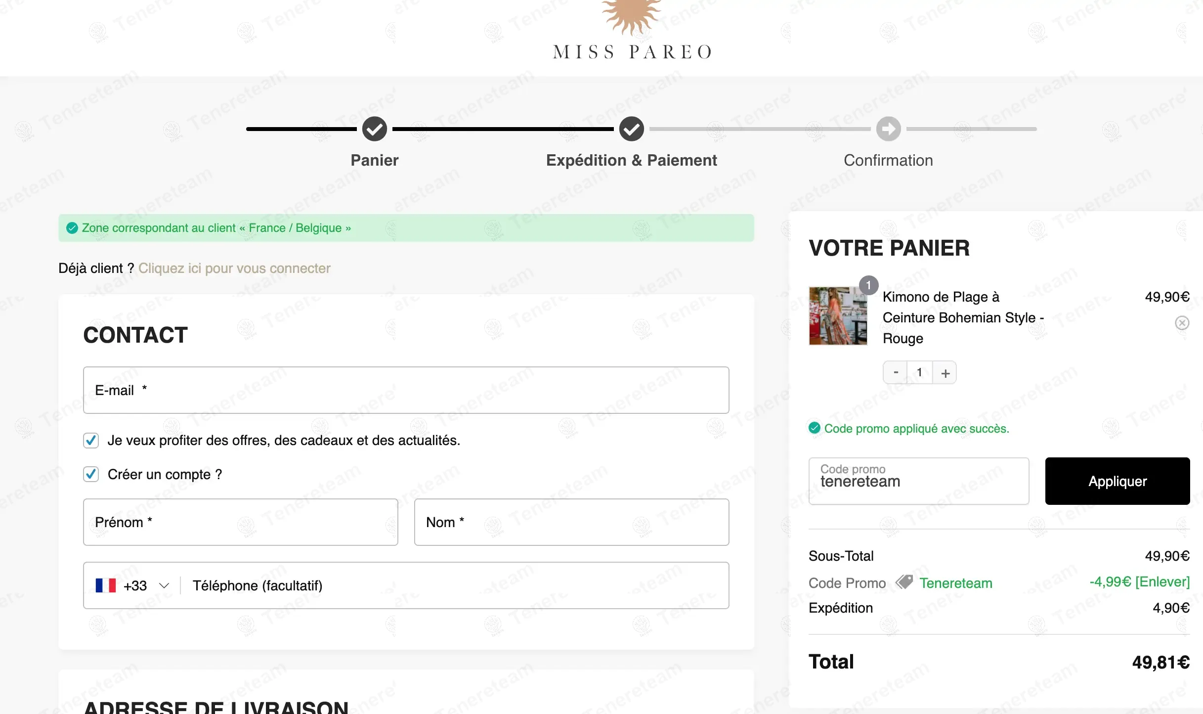 Miss Pareo coupon code: 10% off with tenereteam. Tested and valid as 1 year ago.