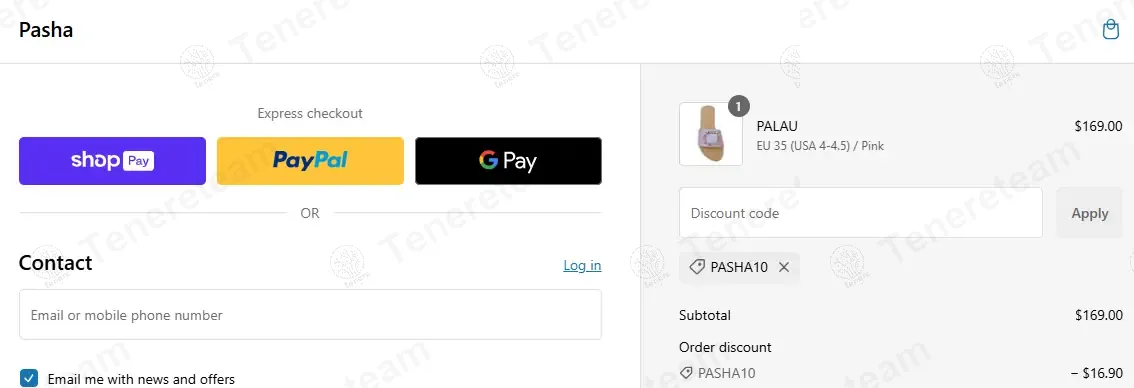 Pasha Jewelry Sandals apply coupon code