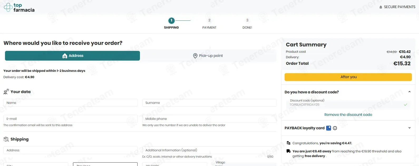 Top Farmacia IT coupon code: 12% off with TOPBLACKFRIDAY25. Tested and valid as 3 weeks ago.