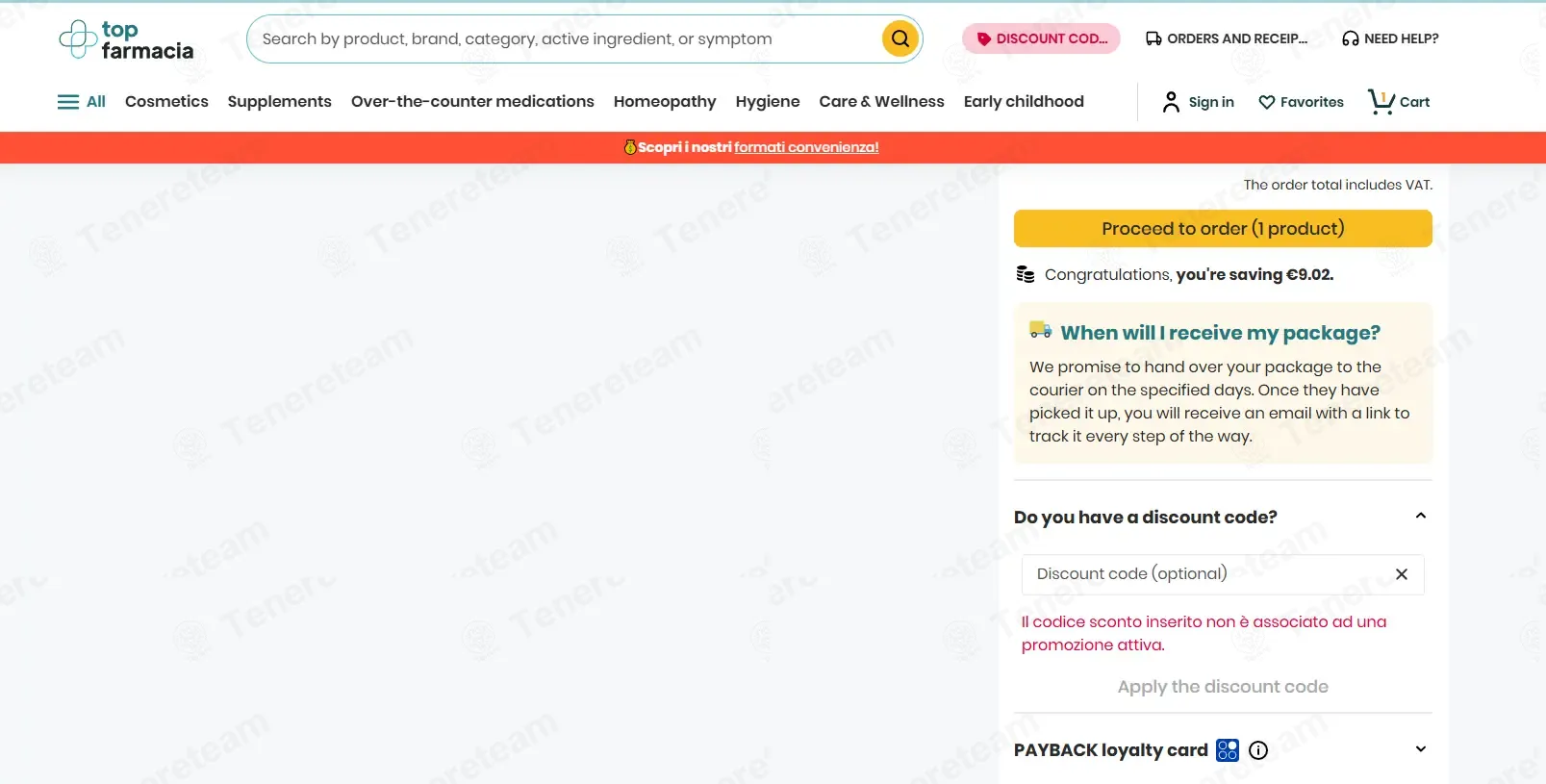 Top Farmacia IT coupon code: 12% off with TOPBLACKFRIDAY25. Tested and valid as 3 weeks ago.