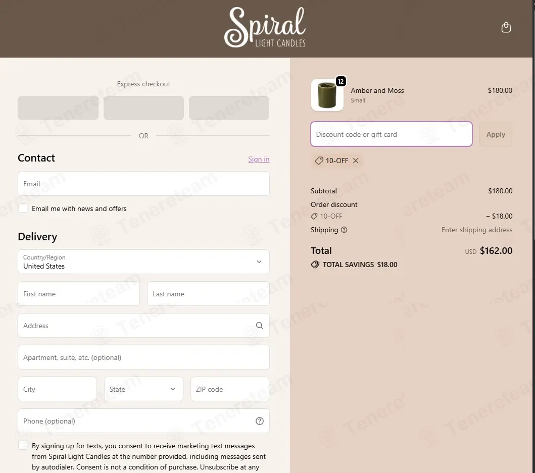 Spiral Light Candles coupon code: 10% off with 10-OFF. Tested and valid as 1 month ago.