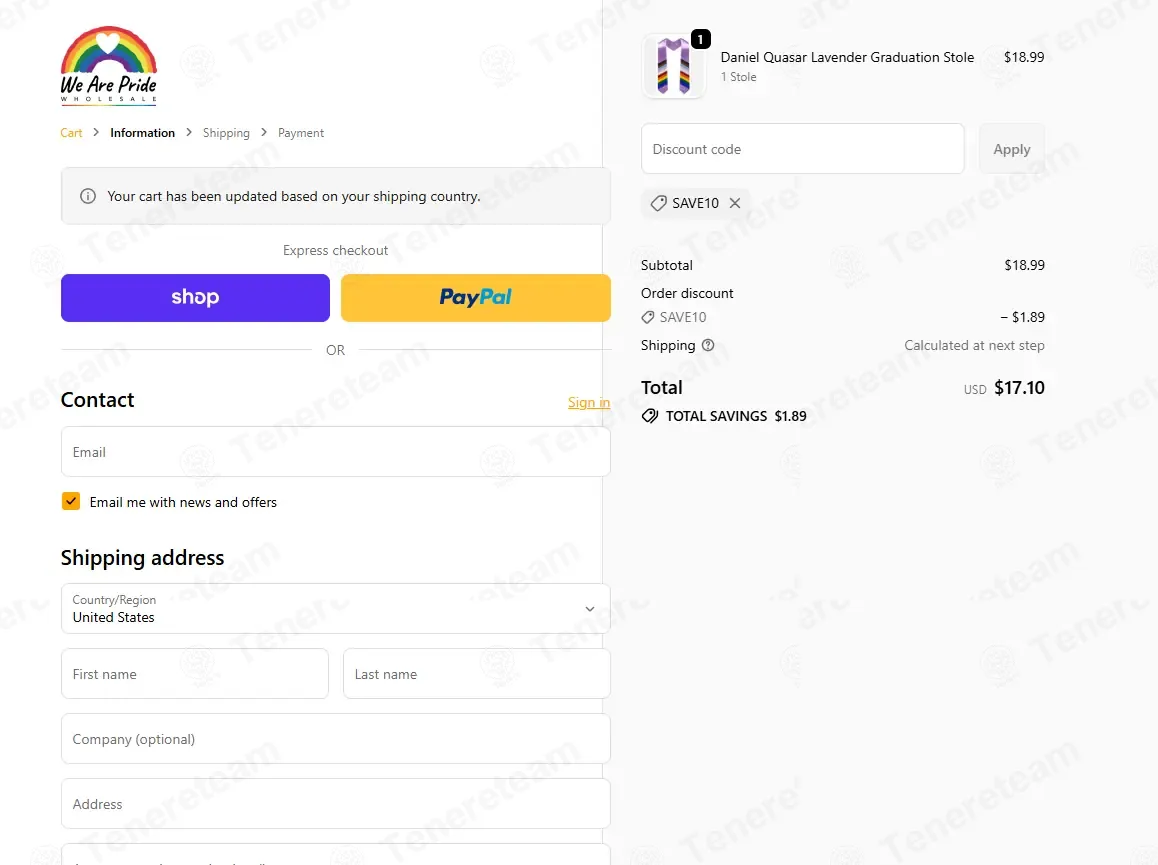 We are Pride coupon code: 10% off with SAVE10. Tested and valid as 2 months ago.