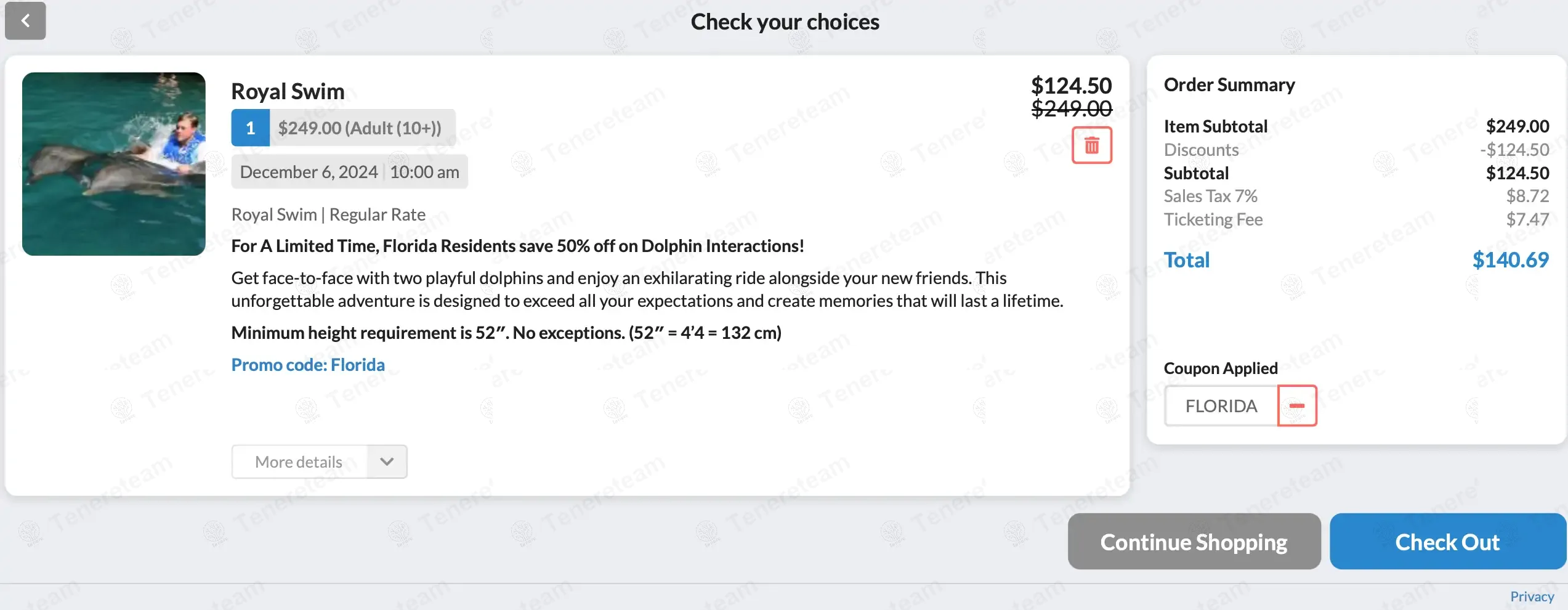 Miami Seaquarium coupon code: 50% off with FLORIDA. Tested and valid as 1 year ago.