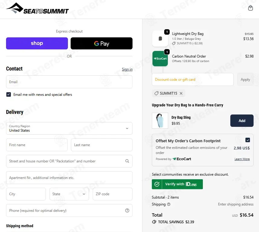Sea to Summit USA coupon code: 15% off with SUMMIT15. Tested and valid as 7 months ago.