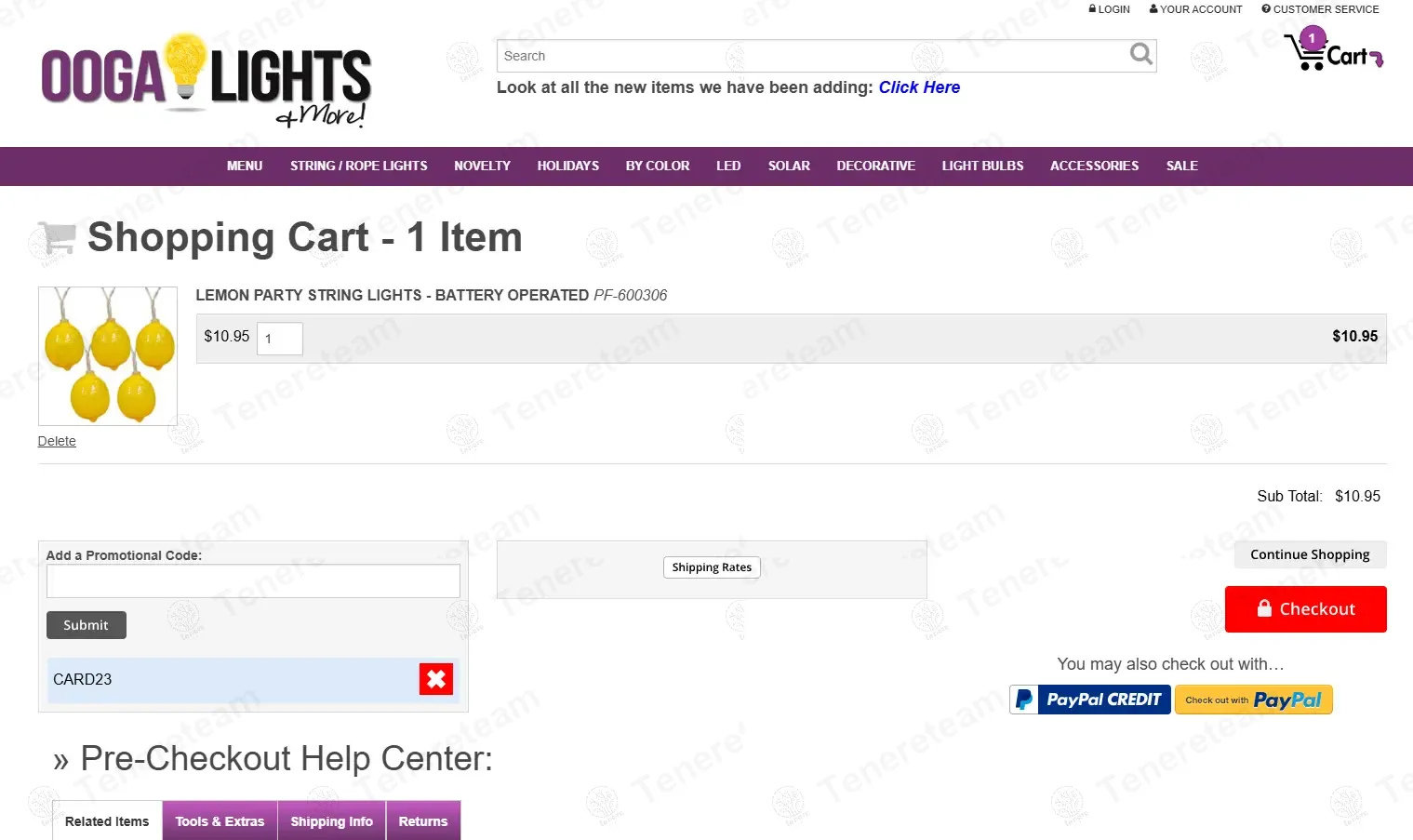 Ooga Lights coupon code: $5 off with CARD23. Tested and valid as 1 year ago.