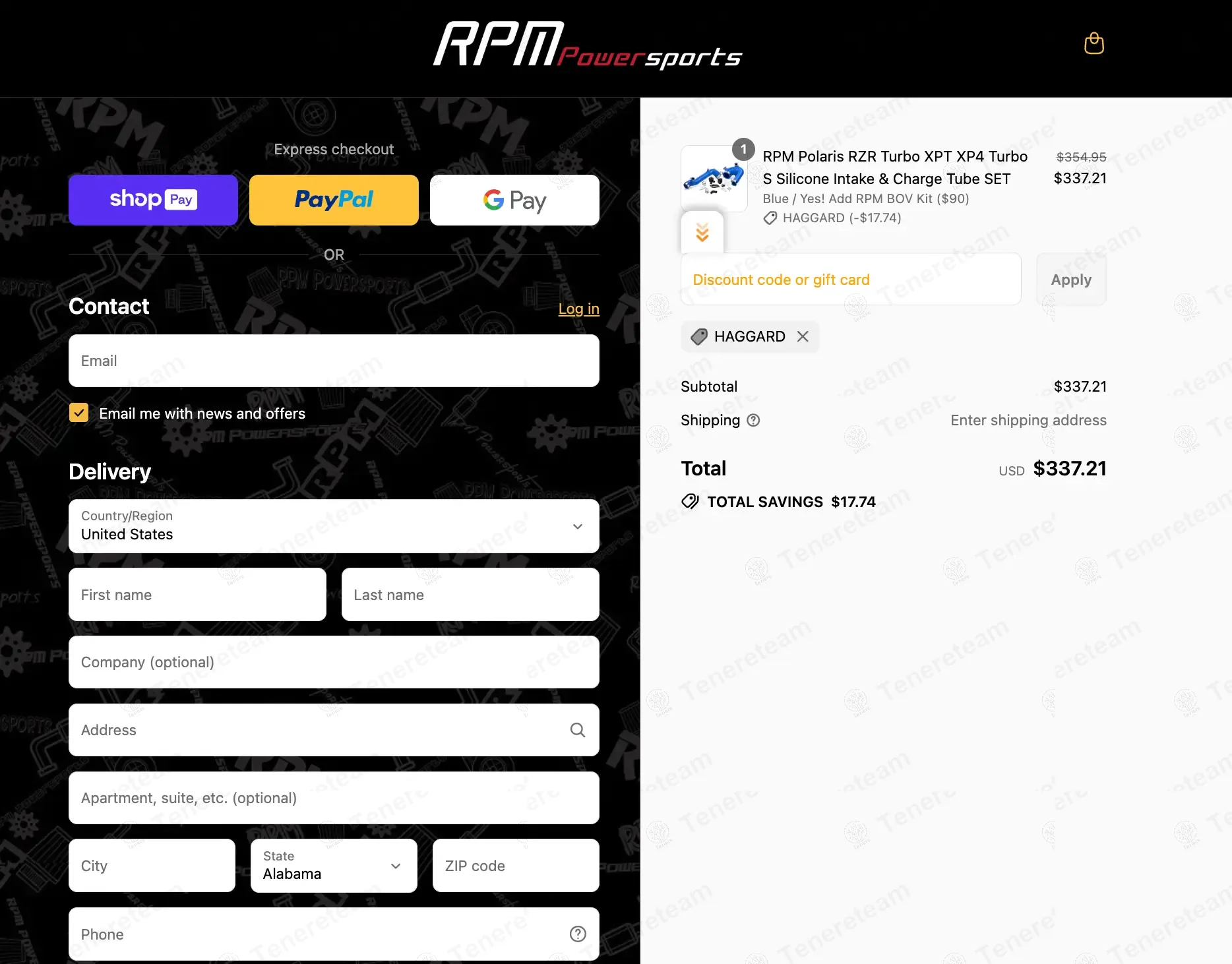 RPM SXS coupon code: 5% off with HAGGARD. Tested and valid as 8 months ago.