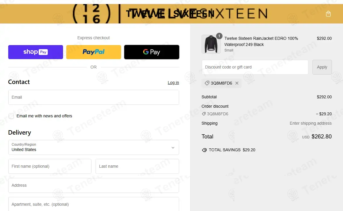 Twelve Sixteen EU coupon code: 10% off with 3Q8M8FD6. Tested and valid as 1 year ago.