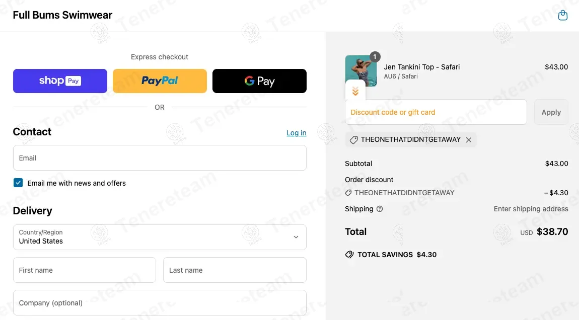 Full Bums Swimwear coupon code: $10 off with THEONETHATDIDNTGETAWAY. Tested and valid as 1 year ago.