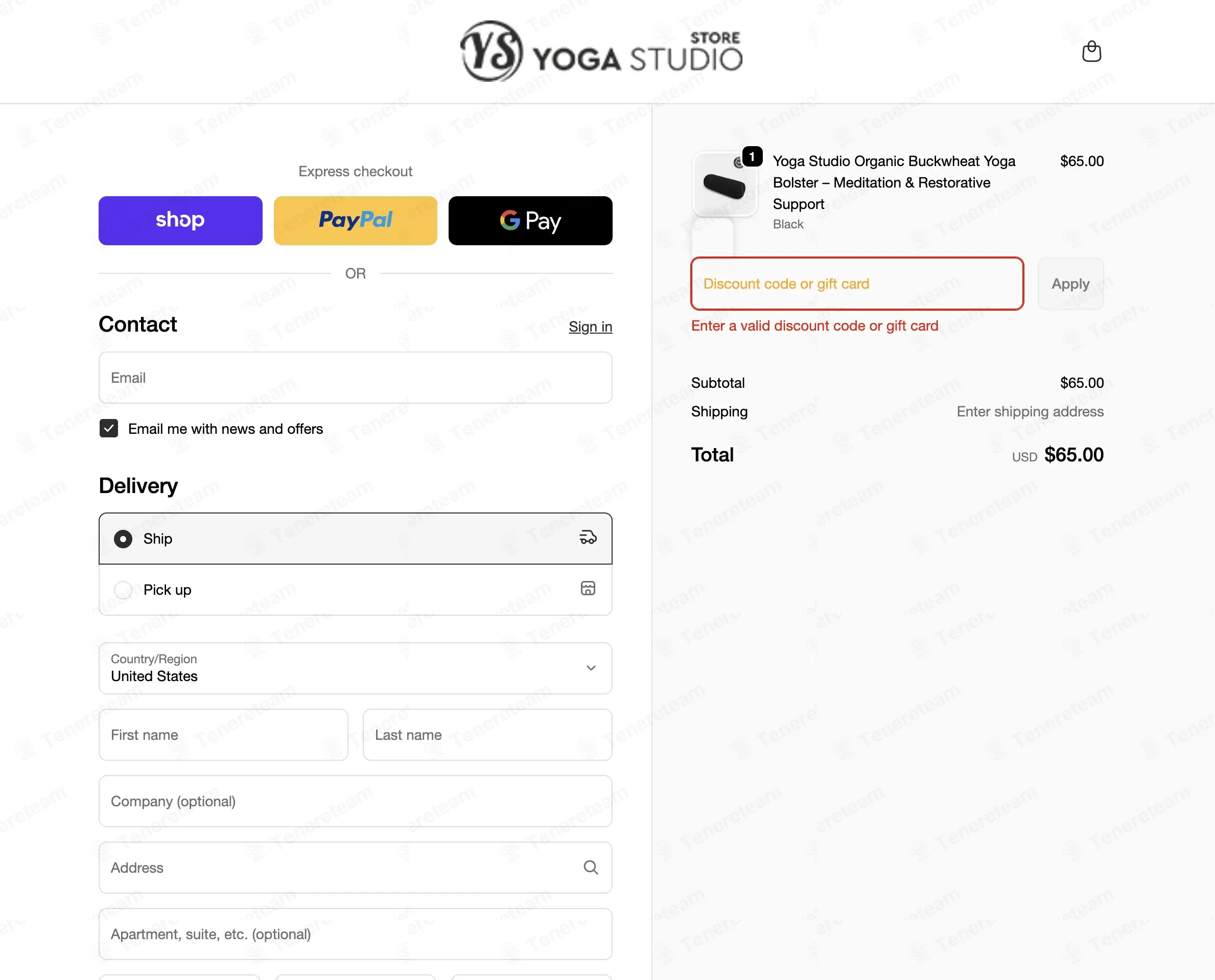 Yoga Studio Store coupon code: 10% off with EXPLORINGEARTH10. Tested and valid as 4 months ago.