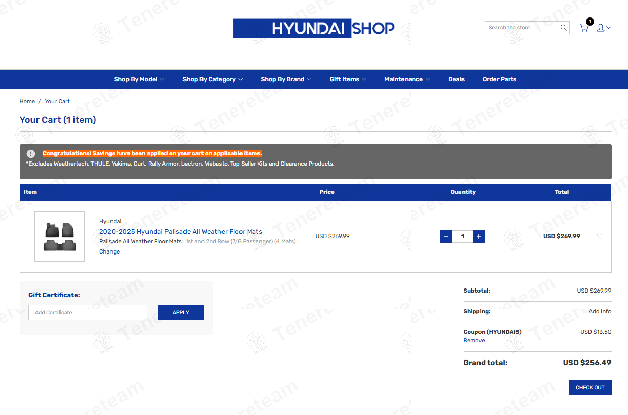 Hyundai Shop coupon code: 5% off with HYUNDAI5. Tested and valid as 1 year ago.