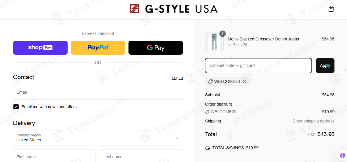 G-Style Usa coupon code: 20% off with WELCOME20. Tested and valid as 1 year ago.
