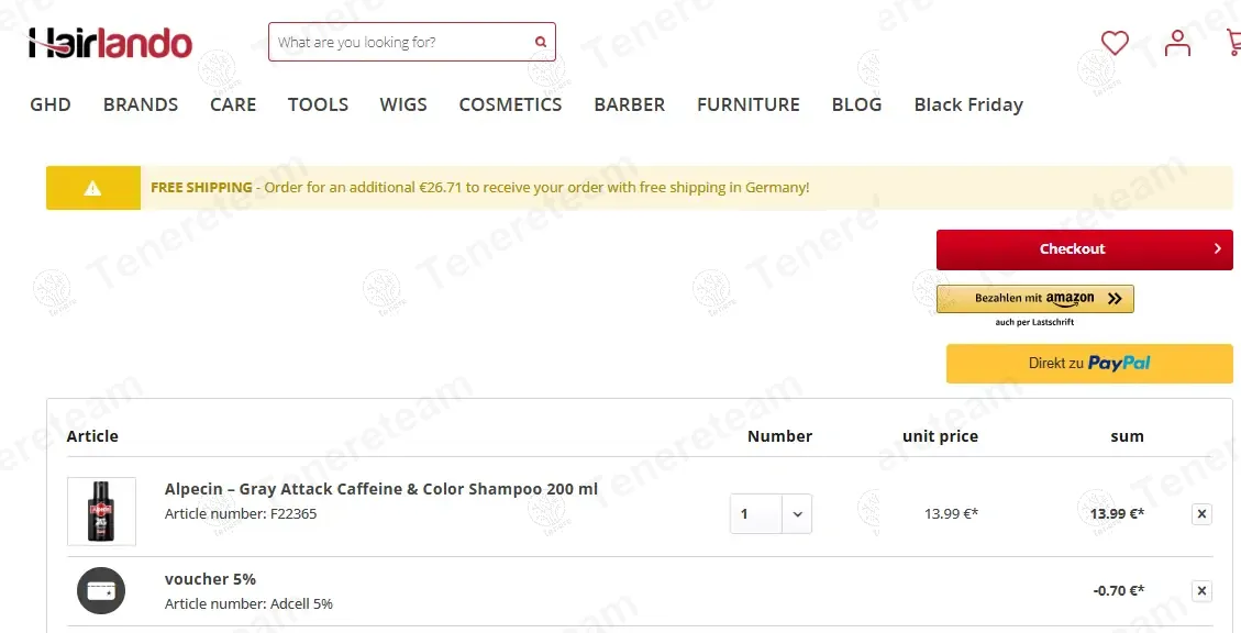 Hairlando DE coupon code: 5% off with 6n29az41. Tested and valid as 1 year ago.