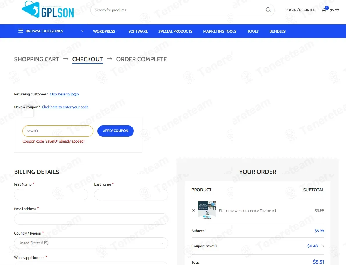 GPLSON coupon code verified as working at checkout