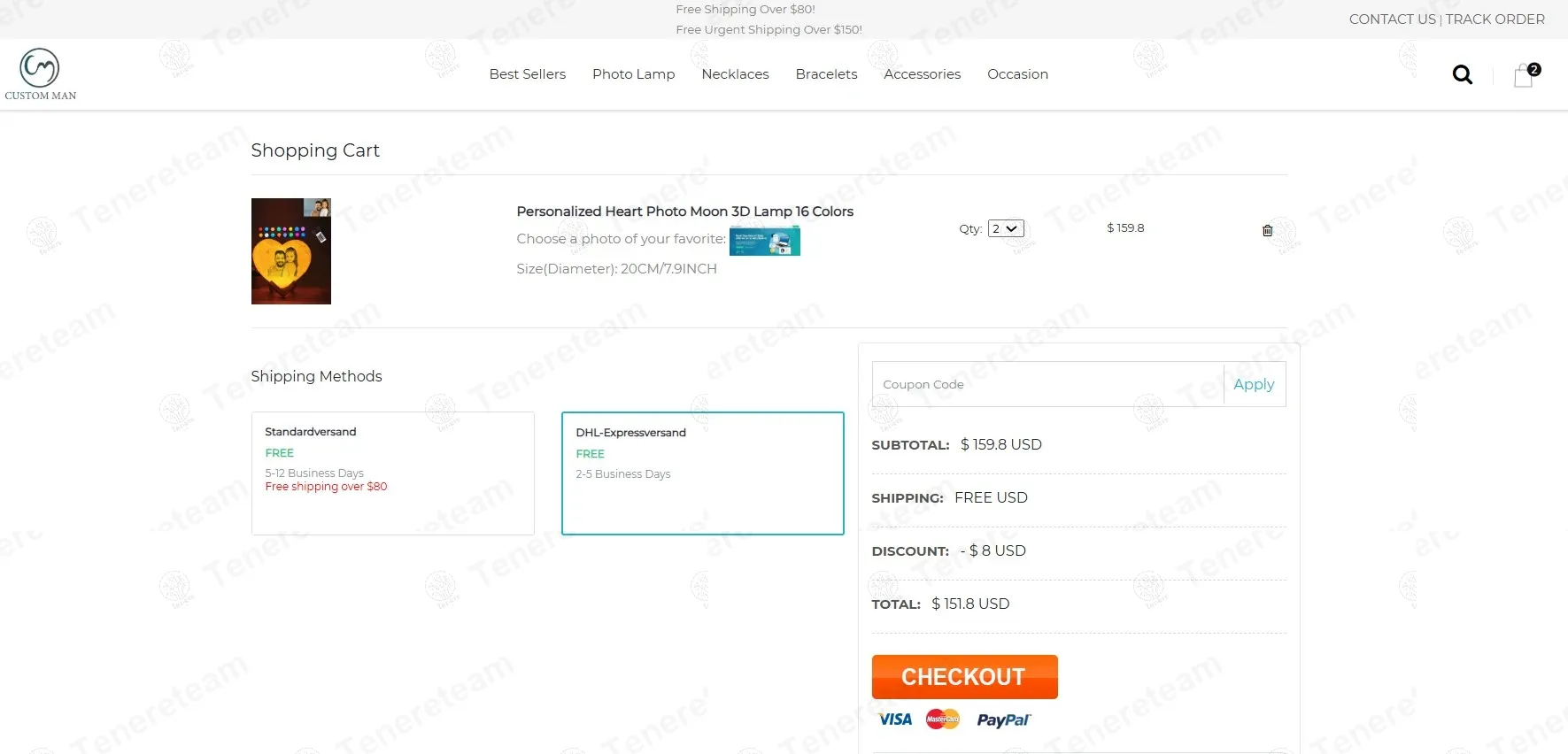 Customman coupon code: $8 off with Gift8. Tested and valid as 8 months ago.