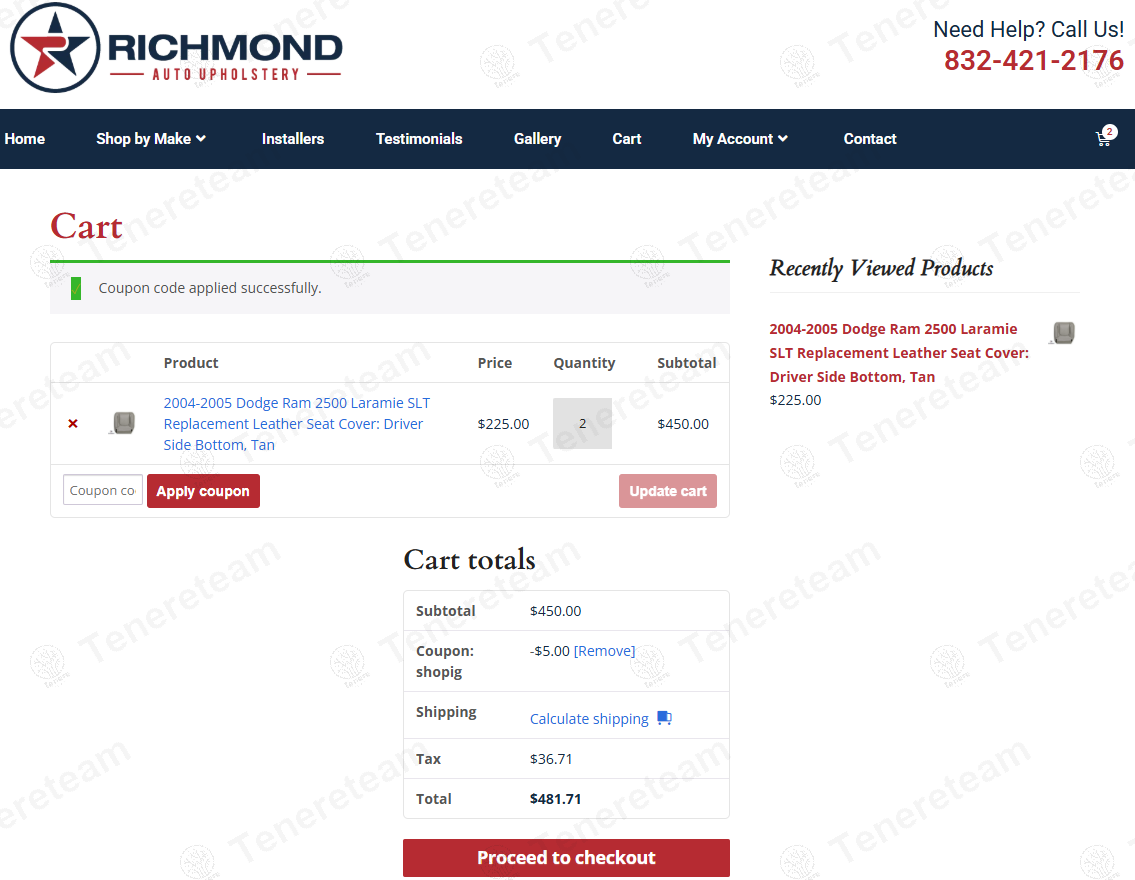 Richmond Auto Upholstery coupon code: $10 off with MDD15. Tested and valid as 1 year ago.