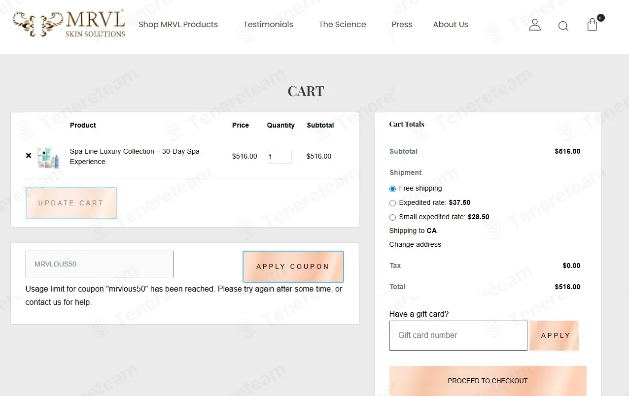 MRVL Skin Solutions coupon code: 50% off with MRVLOUS50. Tested and valid as 1 day ago.