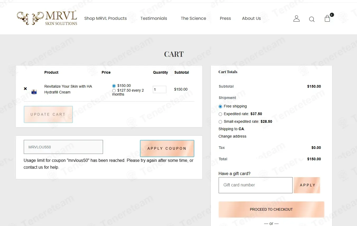 MRVL Skin Solutions coupon code: 50% off with MRVLOUS50. Tested and valid as 1 day ago.