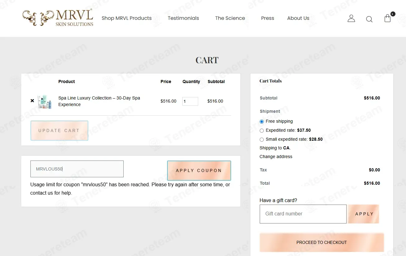 MRVL Skin Solutions coupon code: 50% off with MRVLOUS50. Tested and valid as 1 day ago.