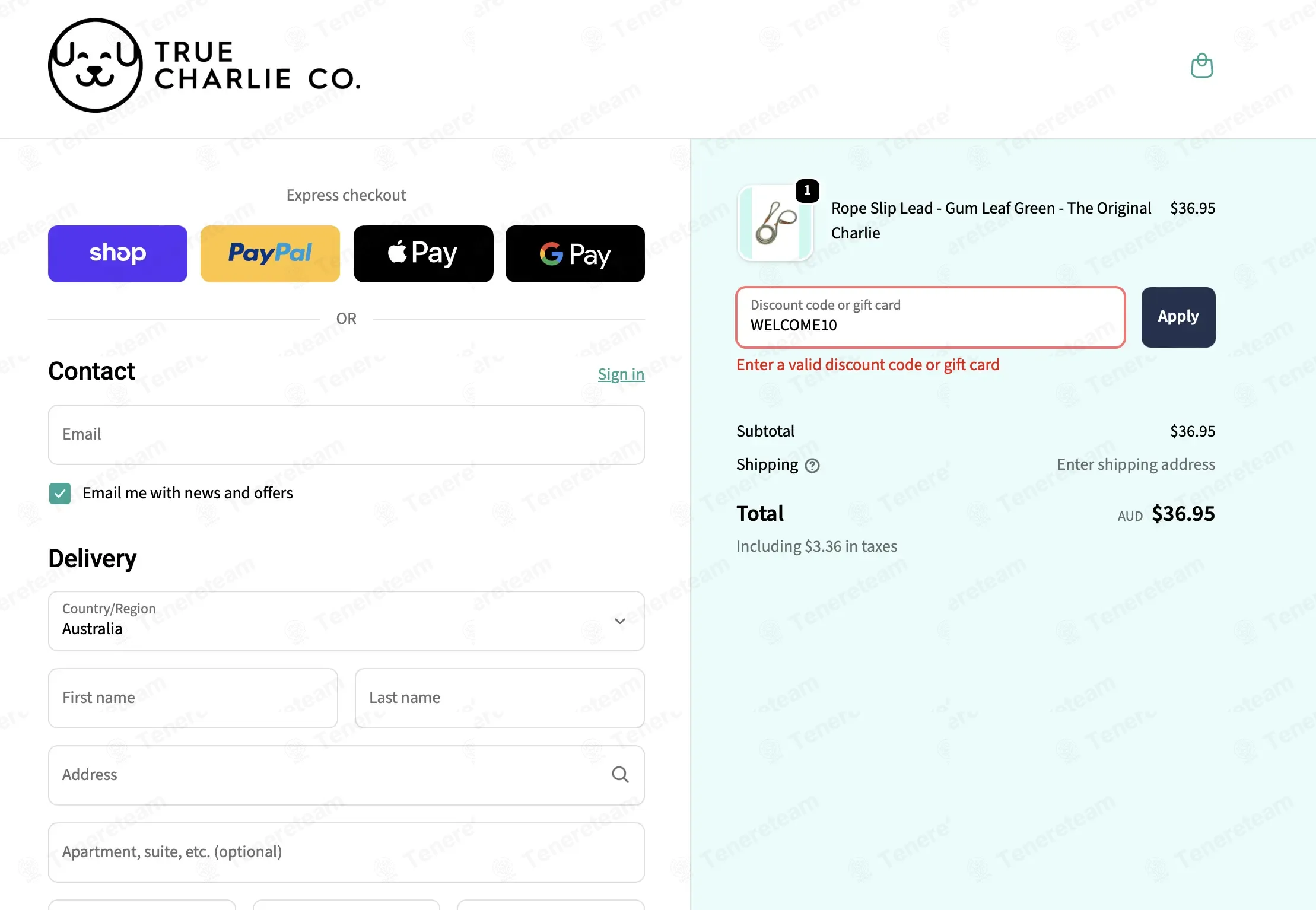 True Charlie Co coupon code: 10% off with WELCOME10. Tested and valid as 2 months ago.