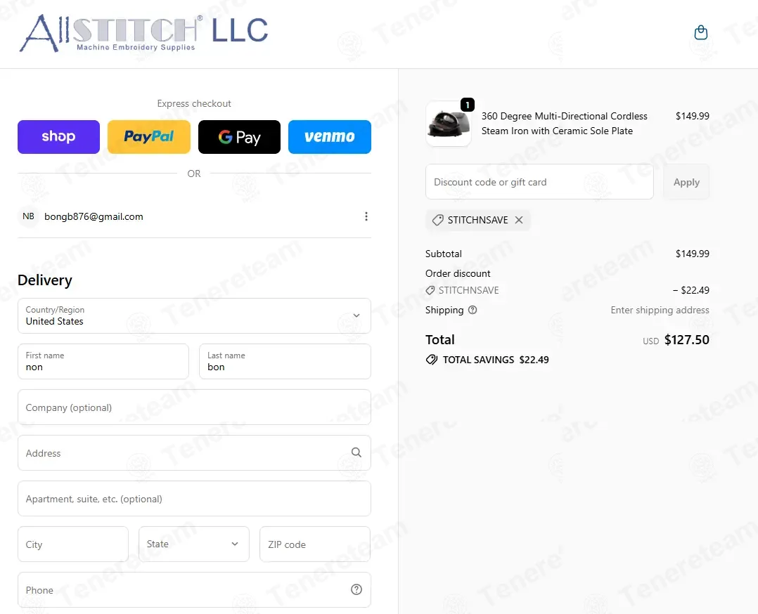 Allstitch coupon code: 15% off with STITCHNSAVE. Tested and valid as 7 months ago.