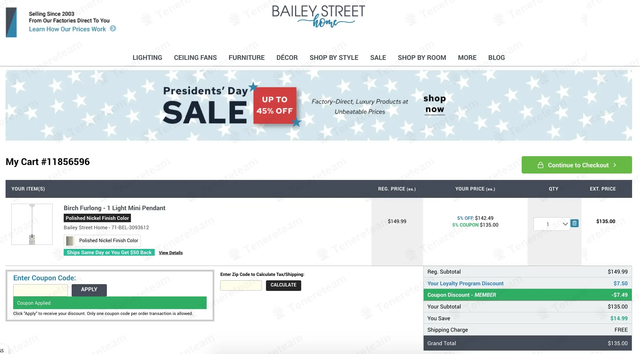 Bailey Street Home coupon code: 5% off with MEMBERR. Tested and valid as 1 year ago.
