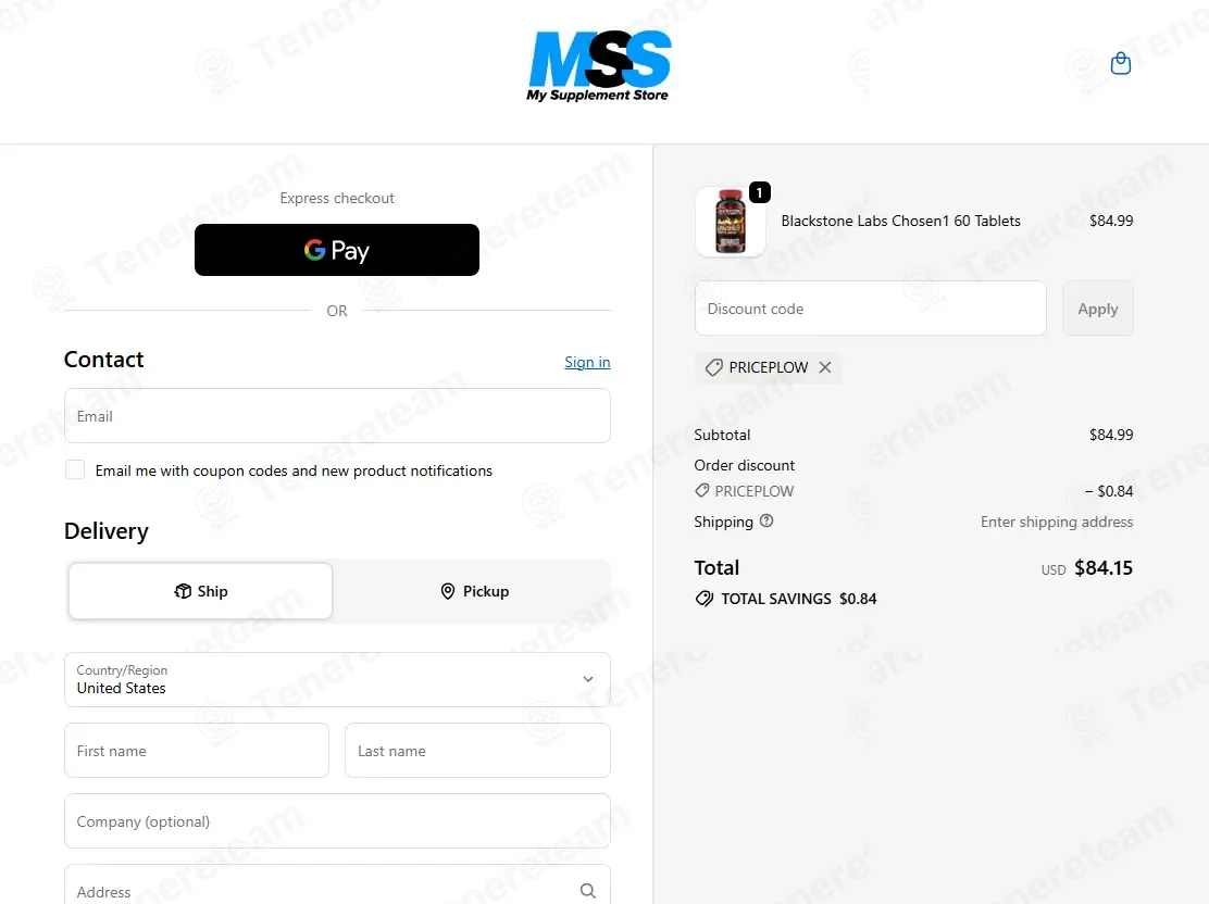 My Supplement Store coupon code: 5% off with PRICEPLOW. Tested and valid as 1 month ago.