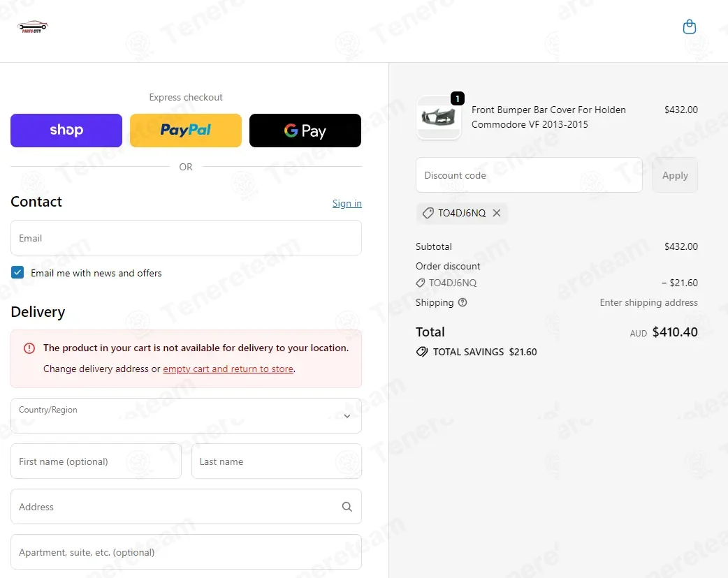 Parts City Australia coupon code: 5% off with TO4DJ6NQ. Tested and valid as 1 month ago.