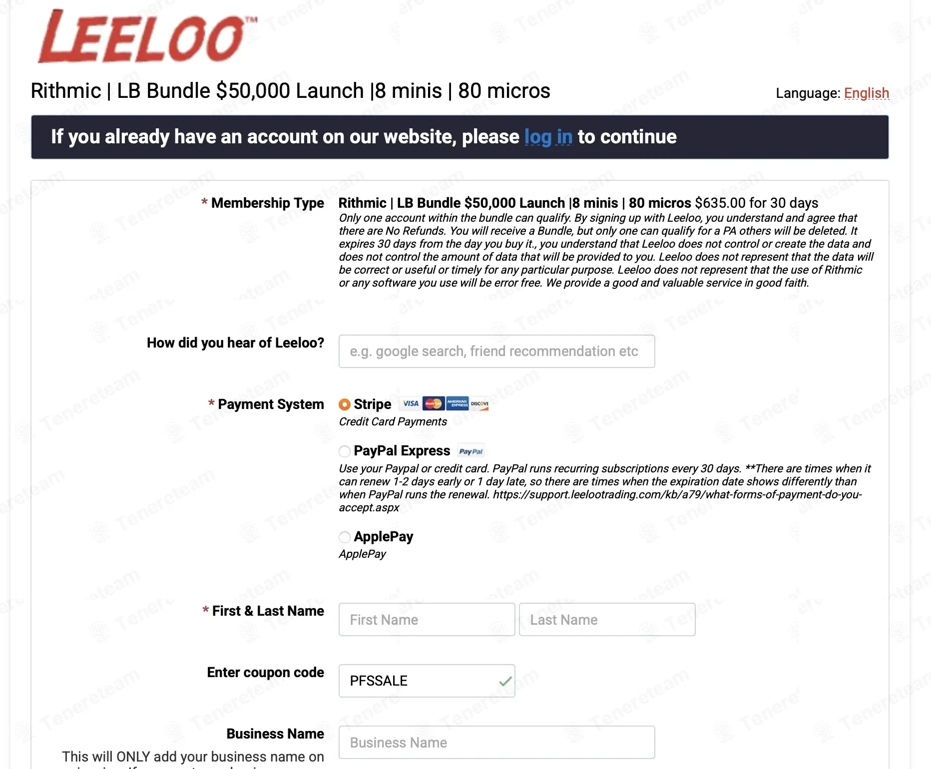 Leeloo Trading coupon code: 15% off with PFSSALE. Tested and valid as 2 weeks ago.