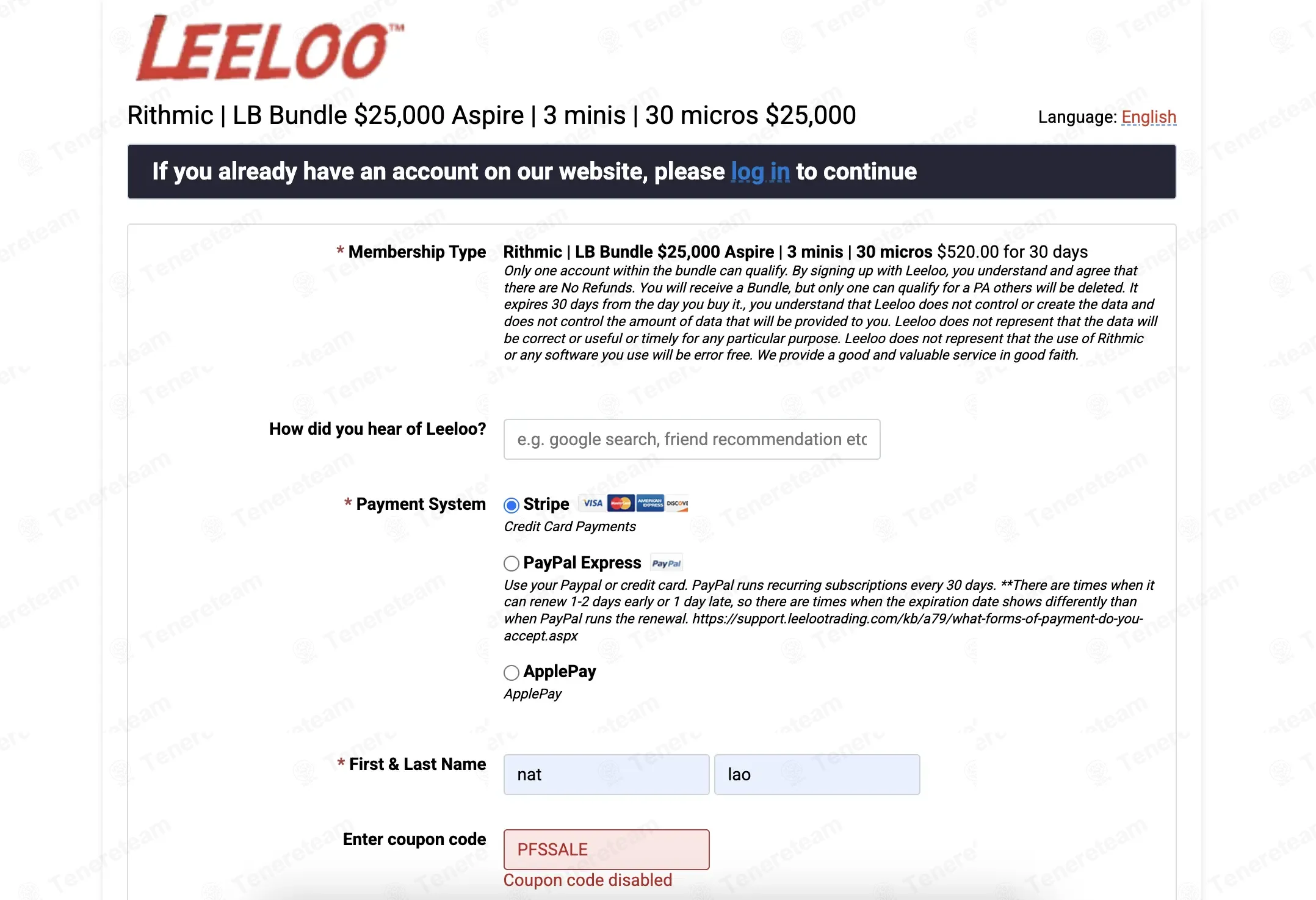 Leeloo Trading coupon code: 15% off with PFSSALE. Tested and valid as 2 weeks ago.
