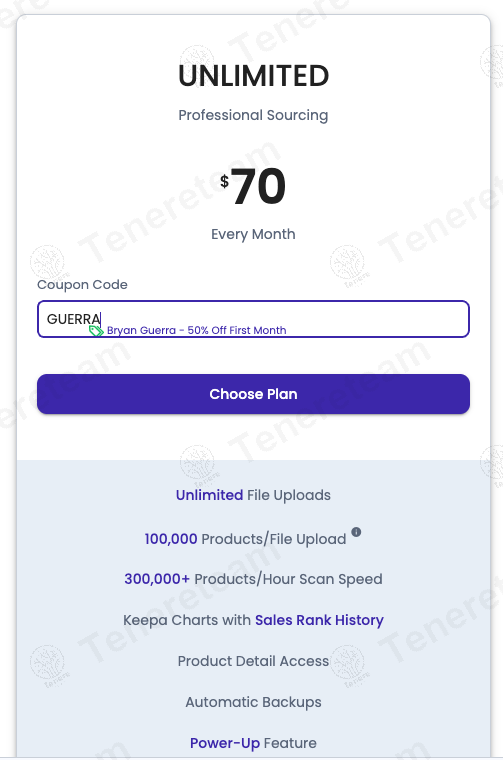 Scan Unlimited coupon code: 50% off with GUERRA. Tested and valid as 7 months ago.