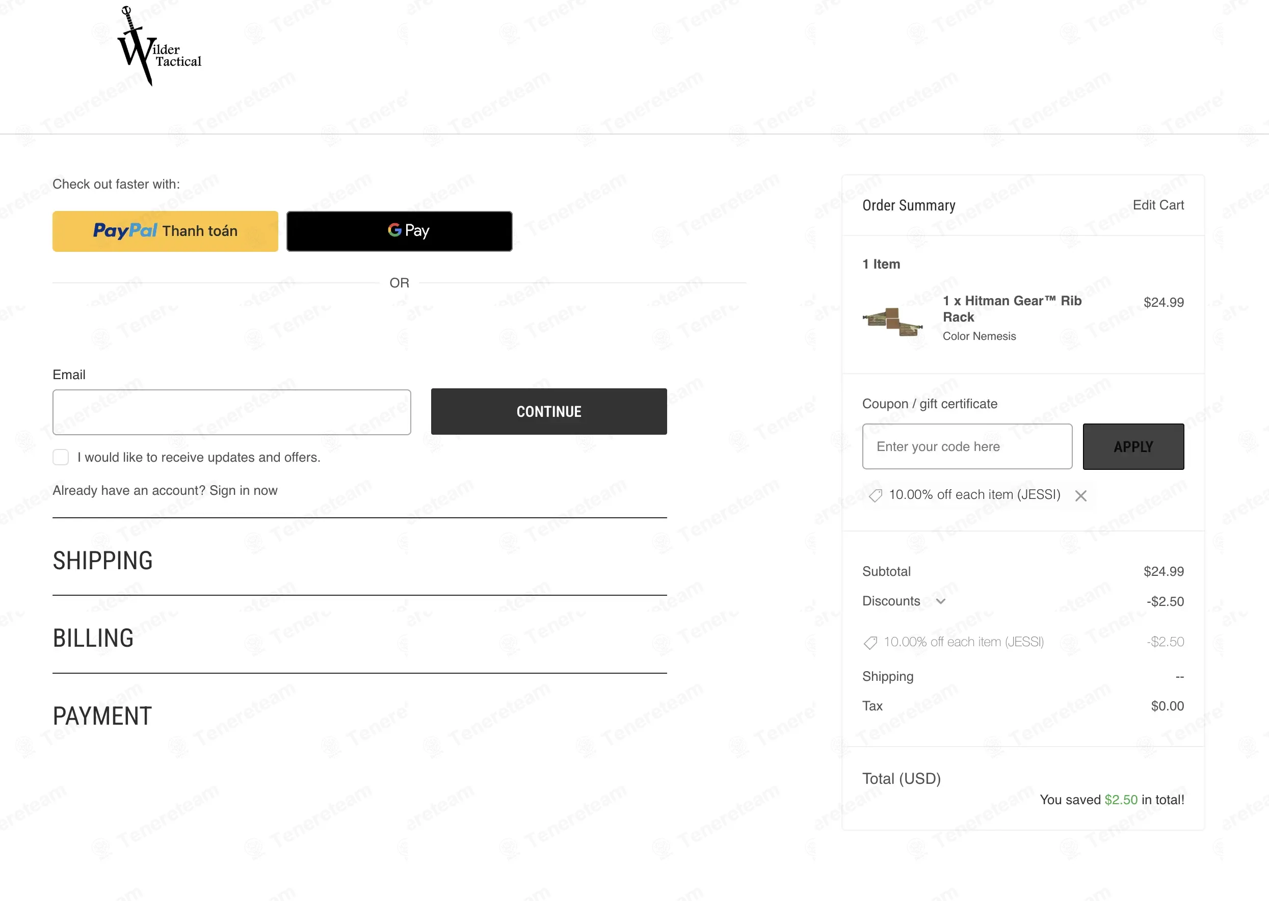 Wilder Tactical coupon code: 10% off with JESSI. Tested and valid as 2 weeks ago.