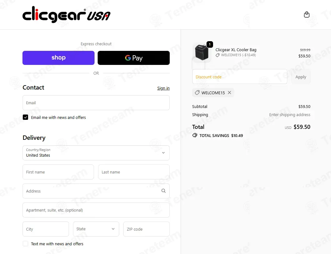 Clicgear Usa coupon code: 15% off with WELCOME15. Tested and valid as 7 months ago.