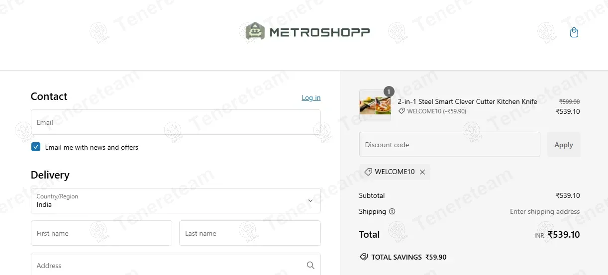 Metro Shopp IN coupon code: 10% off with WELCOME10. Tested and valid as 1 year ago.
