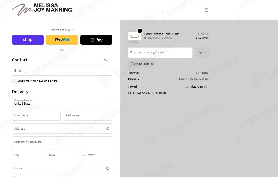 Melissa Joy Manning coupon code: 10% off with BROWSE10. Tested and valid as 1 week ago.