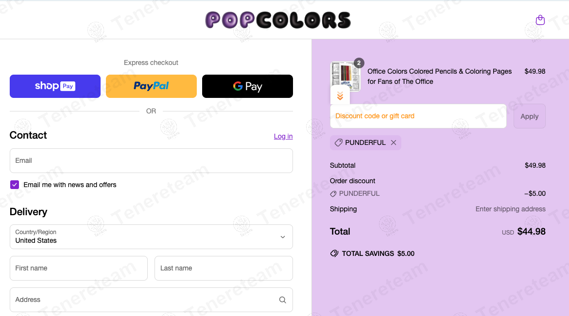Pop Colors coupon code: 10% off with PUNDERFUL. Tested and valid as 1 year ago.