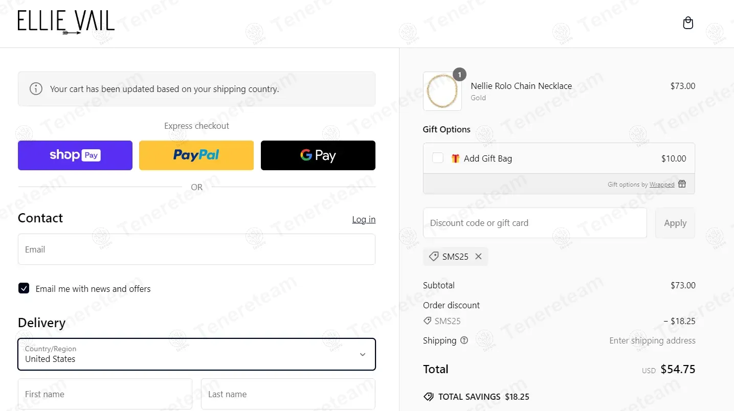 Ellie Vail Jewelry coupon code: 25% off with SMS25. Tested and valid as 10 months ago.