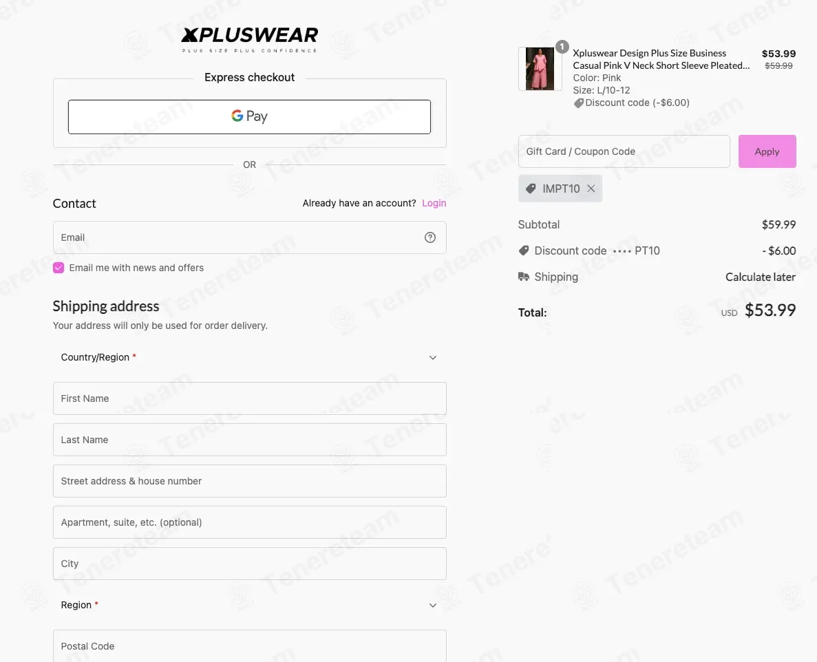 Xpluswear coupon code verified as working at checkout