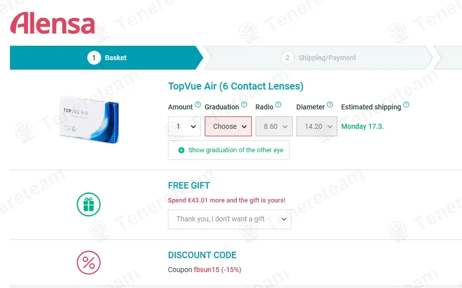Alensa ES coupon code: 15% off with FBSUN15. Tested and valid as 1 year ago.