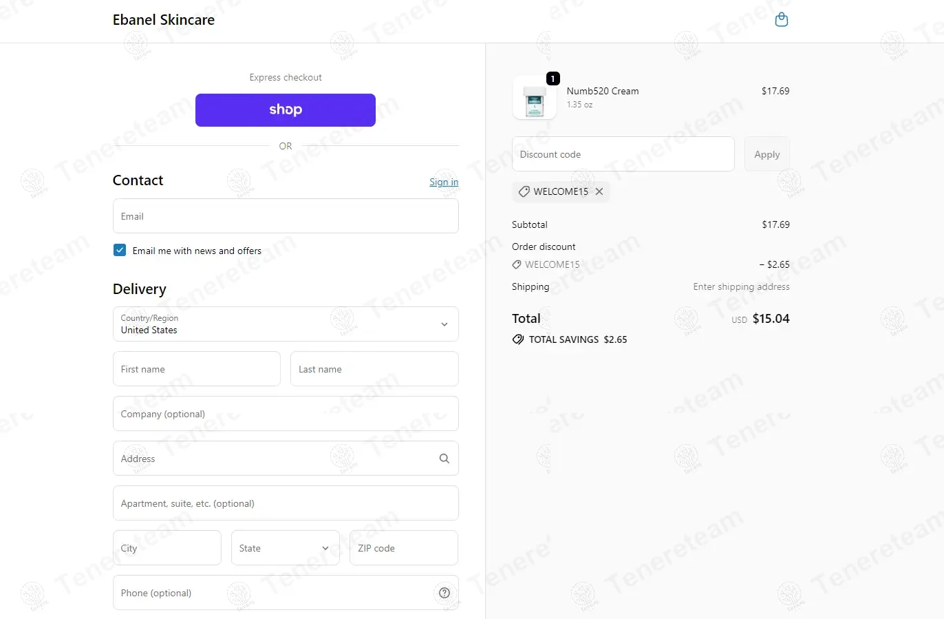 Ebanel apply coupon code