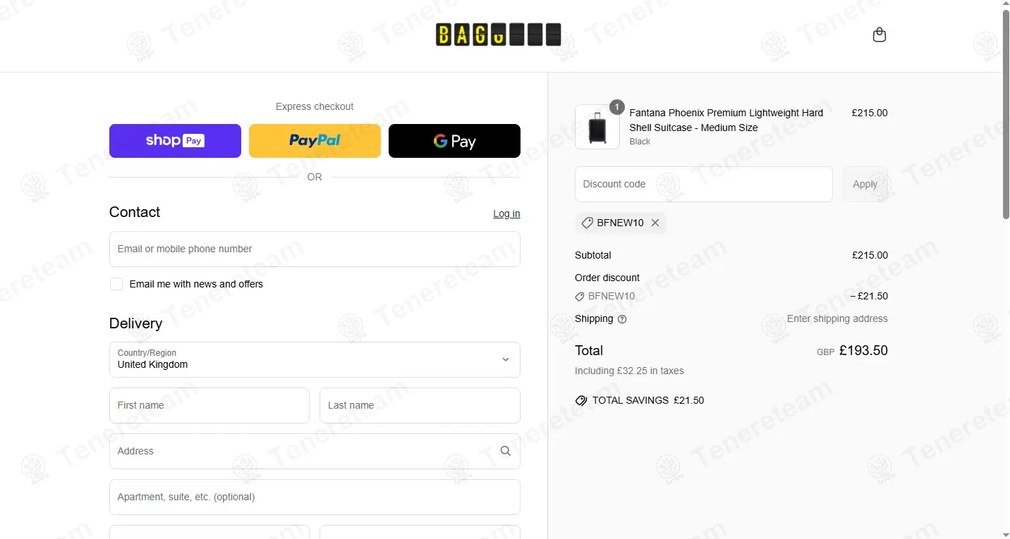 Baggage Factory coupon code: 10% off with BFNEW10. Tested and valid as 1 year ago.