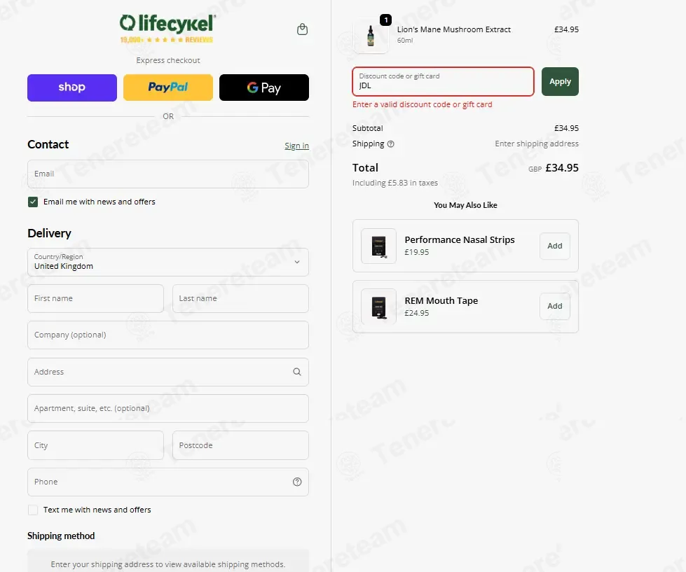 Lifecykel UK coupon code: 10% off with JDL. Tested and valid as 4 months ago.
