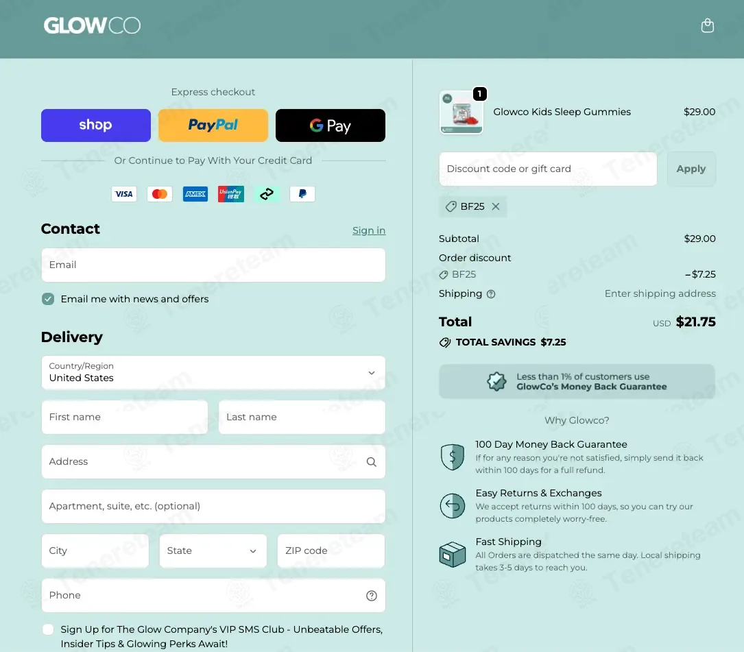 The Glow Company coupon code: 25% off with BF25. Tested and valid as 2 months ago.