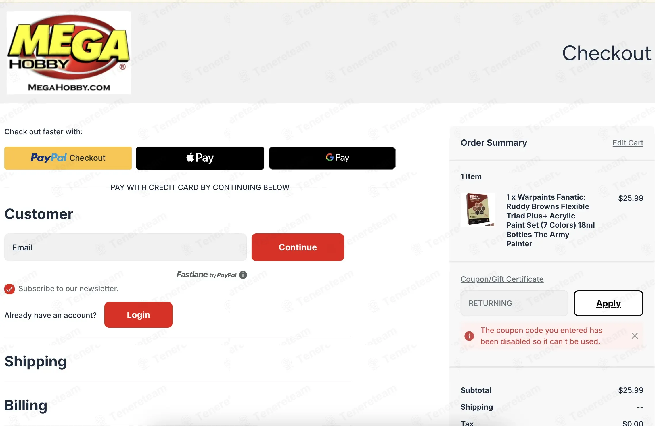 Megahobby coupon code: $5 off with RETURNING. Tested and valid as 3 months ago.